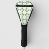 Bladpatroon, Groene Bladeren, Uw Naam Golfheadcover (Voorkant)