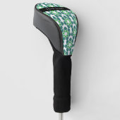 Bladpatroon, Groene Bladeren, Uw Naam Golfheadcover (Schuin)