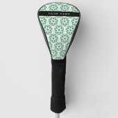 Bladpatroon, Groene Bladeren, Uw Naam Golfheadcover (Voorkant)