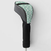 Bladpatroon, Groene Bladeren, Uw Naam Golfheadcover (Schuin)