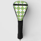 Bladpatroon, groene bladeren, uw naam golfheadcover (Voorkant)