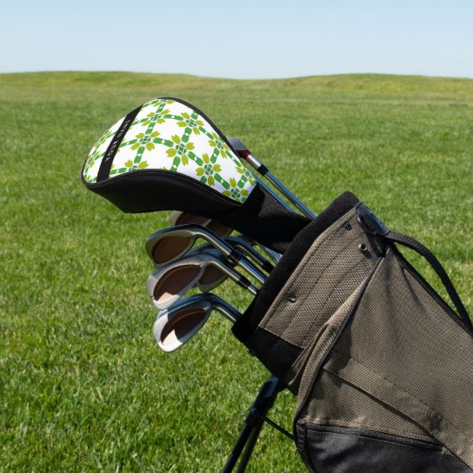 Bladpatroon, groene bladeren, uw naam golfheadcover (Insitu)