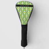Bladpatroon, Groene Bladeren, Uw Naam Golfheadcover (Voorkant)