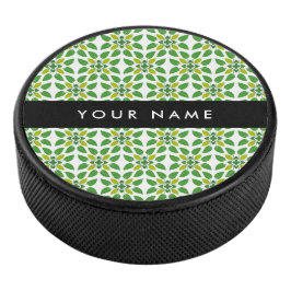 Bladpatroon, Groene Bladeren, Uw Naam Hockey Puck