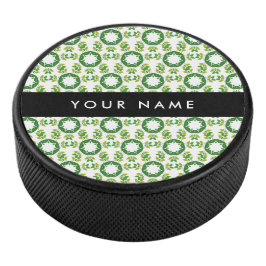 Bladpatroon, Groene Bladeren, Uw Naam Hockey Puck