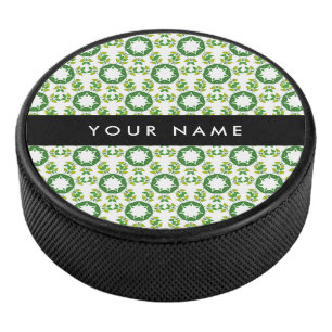 Bladpatroon, Groene Bladeren, Uw Naam Hockey Puck