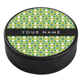 Bladpatroon, Groene Bladeren, Uw Naam Hockey Puck