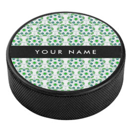 Bladpatroon, Groene Bladeren, Uw Naam Hockey Puck