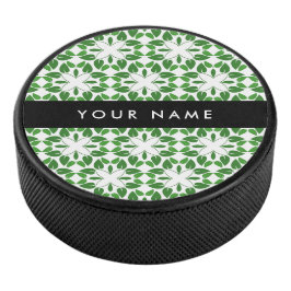 Bladpatroon, Groene Bladeren, Uw Naam Hockey Puck