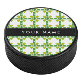 Bladpatroon, Groene Bladeren, Uw Naam Hockey Puck