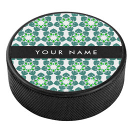 Bladpatroon, Groene Bladeren, Uw Naam Hockey Puck