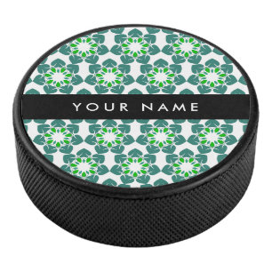 Bladpatroon, Groene Bladeren, Uw Naam Hockey Puck