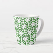 Bladpatroon, groene bladeren, uw naam latte mok (Rechterhoek)