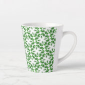 Bladpatroon, groene bladeren, uw naam latte mok (Rechts)