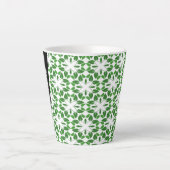 Bladpatroon, groene bladeren, uw naam latte mok (Voorkant)