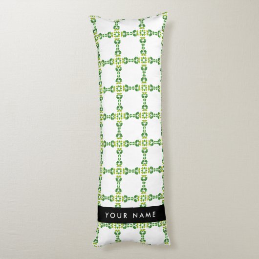Bladpatroon, Groene Bladeren, Uw Naam Lichaamskussen (Achterkant (Verticaal))