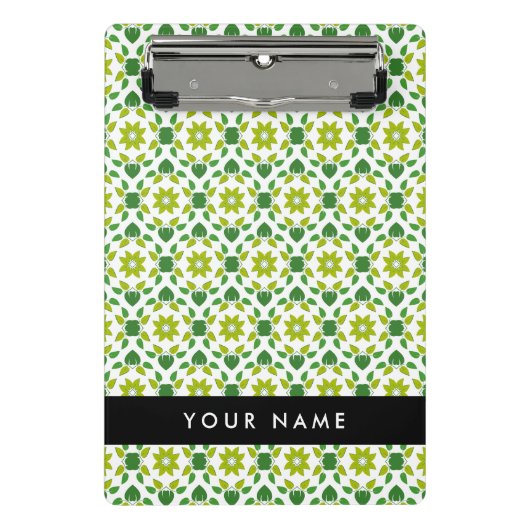 Bladpatroon, Groene Bladeren, Uw Naam Mini Klembord (Voorkant)