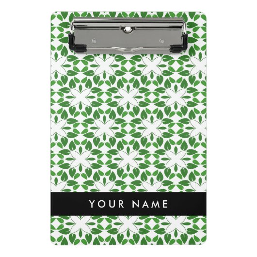 Bladpatroon, Groene Bladeren, Uw Naam Mini Klembord (Voorkant)