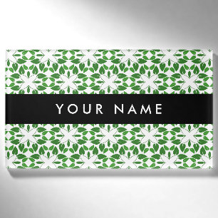 Bladpatroon, Groene Bladeren, Uw Naam Naambadge