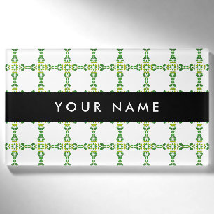Bladpatroon, Groene Bladeren, Uw Naam Naambadge