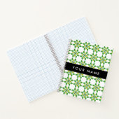 Bladpatroon, Groene Bladeren, Uw Naam Notitieboek (Binnen)