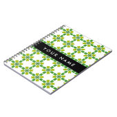 Bladpatroon, groene bladeren, uw naam notitieboek (Linkerzijde)