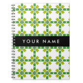 Bladpatroon, groene bladeren, uw naam notitieboek (Voorkant)