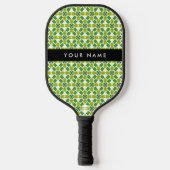 Bladpatroon, Groene Bladeren, Uw Naam Pickleball Paddle (Voorkant)