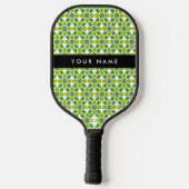 Bladpatroon, Groene Bladeren, Uw Naam Pickleball Paddle (Achterkant)