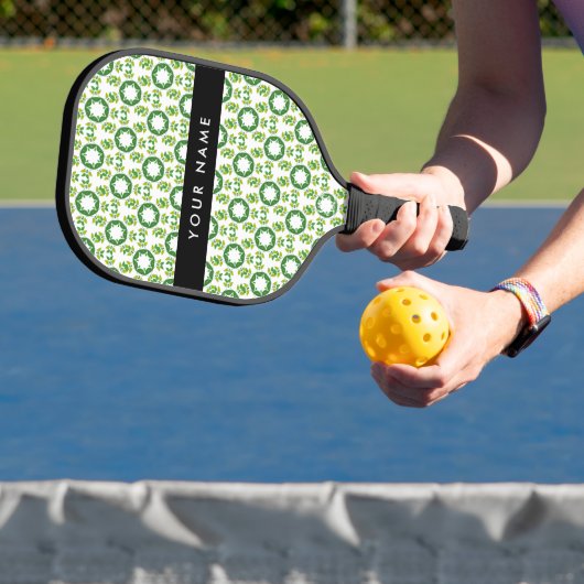 Bladpatroon, Groene Bladeren, Uw Naam Pickleball Paddle (Insitu)