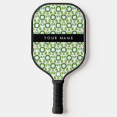 Bladpatroon, Groene Bladeren, Uw Naam Pickleball Paddle (Achterkant)