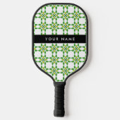 Bladpatroon, Groene Bladeren, Uw Naam Pickleball Paddle (Achterkant)
