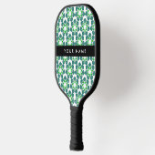 Bladpatroon, Groene Bladeren, Uw Naam Pickleball Paddle (Links)