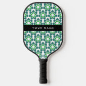 Bladpatroon, Groene Bladeren, Uw Naam Pickleball Paddle (Voorkant)