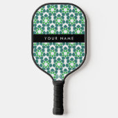 Bladpatroon, Groene Bladeren, Uw Naam Pickleball Paddle (Achterkant)