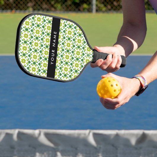 Bladpatroon, Groene Bladeren, Uw Naam Pickleball Paddle (Insitu)