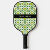 Bladpatroon, Groene Bladeren, Uw Naam Pickleball Paddle (Voorkant)
