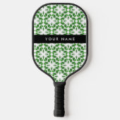 Bladpatroon, Groene Bladeren, Uw Naam Pickleball Paddle (Achterkant)