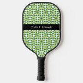 Bladpatroon, Groene Bladeren, Uw Naam Pickleball Paddle (Achterkant)