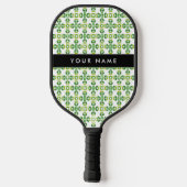 Bladpatroon, Groene Bladeren, Uw Naam Pickleball Paddle (Achterkant)