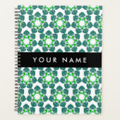 Bladpatroon, Groene Bladeren, Uw Naam Planner (Voorkant)