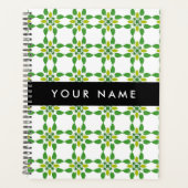 Bladpatroon, Groene Bladeren, Uw Naam Planner (Voorkant)