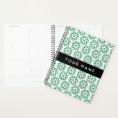 Bladpatroon, Groene Bladeren, Uw Naam Planner (Display)