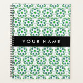 Bladpatroon, Groene Bladeren, Uw Naam Planner (Voorkant)