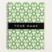 Bladpatroon, Groene Bladeren, Uw Naam Planner (Voorkant)