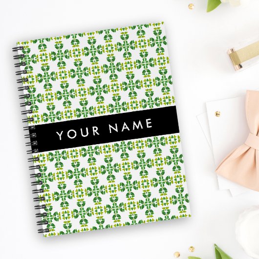 Bladpatroon, Groene Bladeren, Uw Naam Planner