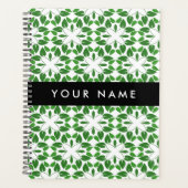Bladpatroon, Groene Bladeren, Uw Naam Planner (Voorkant)