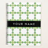 Bladpatroon, Groene Bladeren, Uw Naam Planner (Voorkant)
