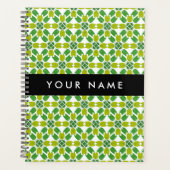 Bladpatroon, Groene Bladeren, Uw Naam Planner (Voorkant)