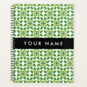 Bladpatroon, Groene Bladeren, Uw Naam Planner (Voorkant)